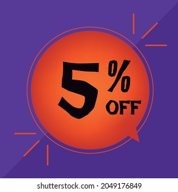5% five percent discount halloween orange and purple 