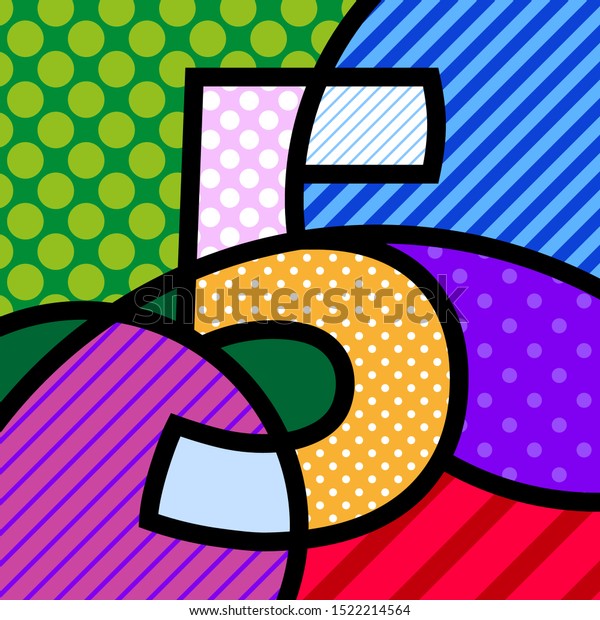 5 Five Pop Art Number Vector Stock Vector Royalty Free 1522214564