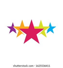 5 five star logo design. premium good rate symbol vector. excellence top rank sign