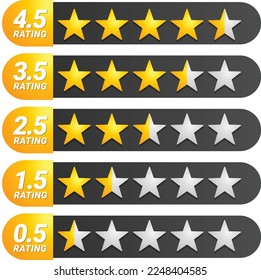 5 cinco estrellas evaluación de la calificación de productos de clientes icono plano para aplicaciones y sitios web