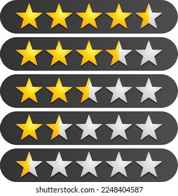 5 cinco estrellas evaluación de la calificación de productos de clientes icono plano para aplicaciones y sitios web