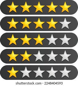 5 cinco estrellas evaluación de la calificación de productos de clientes icono plano para aplicaciones y sitios web