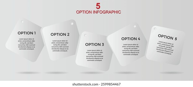 5, Five-Step Editable Infographic Template for Marketing, Strategy, Presentations, Reports, Workflow and Data Visualization