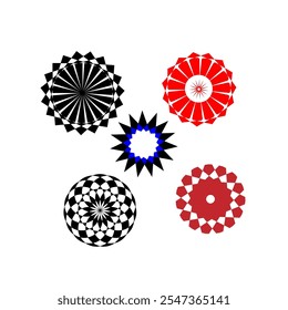 5 arte de icono de Vector de flores