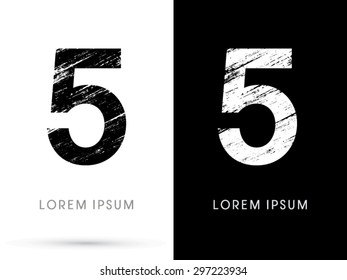 5 ,Font grunge destroy, graphic vector.