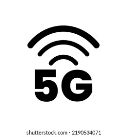 5 G symbol in black and white. High-speed wifi or wireless network logo. Symbol of mobile internet technology. Vector illustration.