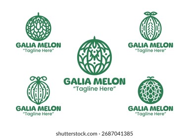 5 Galia Melon Logo Set Tropical Fruit Branding Logo Coleção