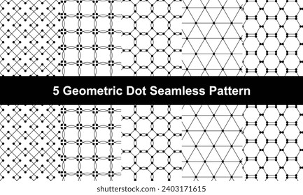 5 Geometric dot seamless pattern design. 
