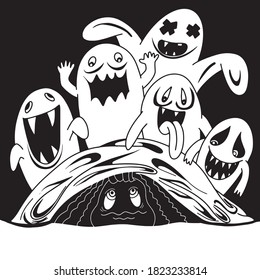5 ghosts trick kids into blankets on Halloween night