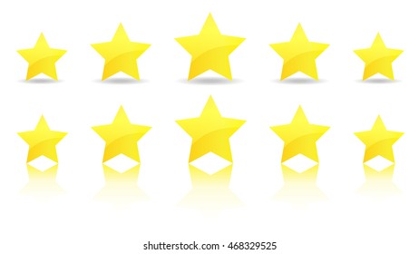5 gold star icon set vector award quality illustration
