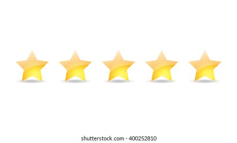 5 gold star set vector illustration