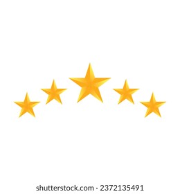 5 gold stars gradient vector illustration, A collection of 5 gold stars vectors, Star icon, Star vectors