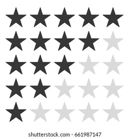 5 grey star rating icon vector eps10. rating star vector.