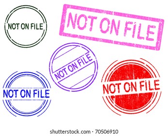 5 Efecto Grunge Sello de Office con la palabra NO EN ARCHIVO en un texto con un grueso salpicado. (Las cartas han sido diseñadas y creadas a mano de manera única)