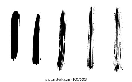 5 grungy brush strokes