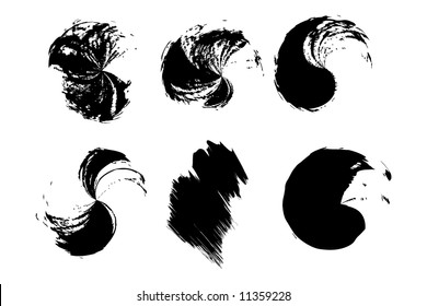 5 grungy brush strokes