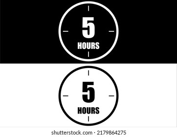 5 hours. Set of white and black clock with appointment.