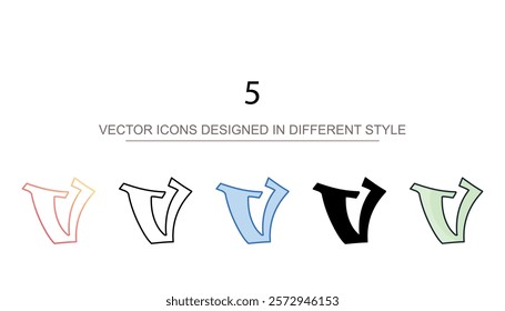 5 icon design with white background stock illustration