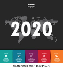 5 infographic frameworks for 2020. can be used for workflow layouts, diagrams, option numbers, schedules and steps