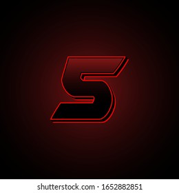 5 Initial Futuristic Modern Dark Black Red Light Modern Graphic Design EPS10