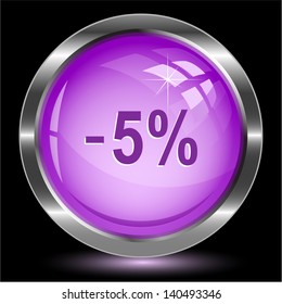 -5%. Internet button. Vector illustration.