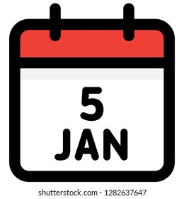 5. January - Calendar Icon - Vector Illustration - Vector