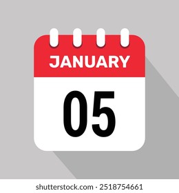 5 janeiro calendário ícone vetor gráfico design
