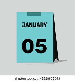 5 Januar Kalender Symbol Vektorgrafik Design Illustration Hintergrund.