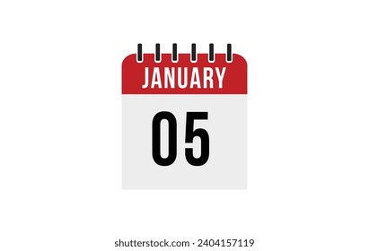 5 january calendar vector. Flat vector daily calendar icon. calendar icon vector.