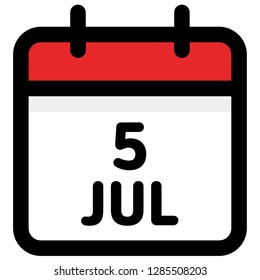 5. July - Calendar Icon - Vector Illustration - Vector