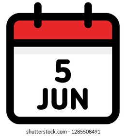 5. June - Calendar Icon - Vector Illustration - Vector