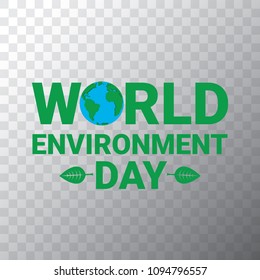 5 june celebration world environment day vector label or banner with earth globe isolated on transparent background