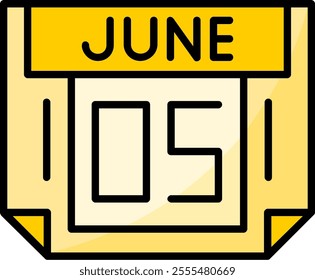 5 June Filled Style Icon Design