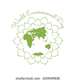 5 June. World Environment Day poster. Vector illustration. Isolated. Ecology Logo