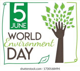 5 de junio Concepto del Día Mundial del Medio Ambiente Ilustración de vectores 