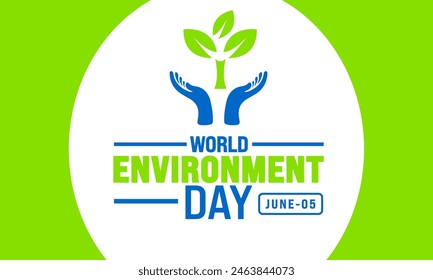 5 June is World environment day background template. Holiday concept. use to background, banner, placard, card, and poster design template with text inscription and standard color. vector illustration