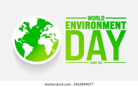 El 5 de junio es la Plantilla de fondo del Día Mundial del Medio Ambiente. concepto de Festiva. se utiliza para la Plantilla de fondo, Anuncio, cartel, tarjeta y diseño de póster con inscripción de texto y color estándar. Ilustración vectorial