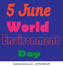 5 junio Día Mundial del Medio Ambiente en el diseño y el color azul de fondo en el diseño