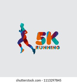 5 K Running Vector Template Design Illustration