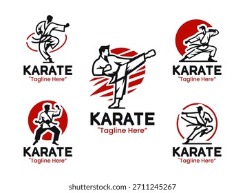 5 Karate Logo Set Martial Arts Combat Identity Collection
