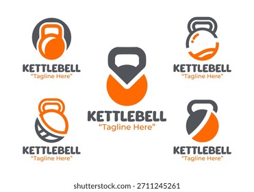 5 Kettlebell Logo Set Strength Functional Fitness Collection