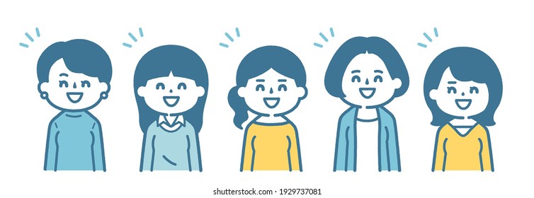5 ladies laughing
You can easily change the color using vector data