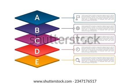 5 layers infographic with an icons design template. Vector illustration.