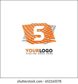 5 Letter Line Logo Design. Graphical mono line feathers set. Vector elements or linear signs. 