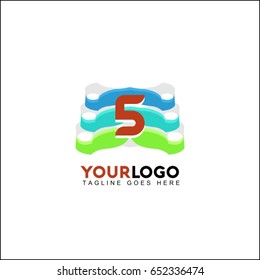 5 letter lines aspire up. Construction logo template. Vector illustration.