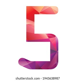 5 Letter Logo Icon Colorful Abstract Mosaic Pattern Design template Element in uppercase, abstract art alphabet letter Five logo with two triangles