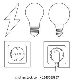 5 Line Art Black White Electric Stock Vector (Royalty Free) 1345085957 ...