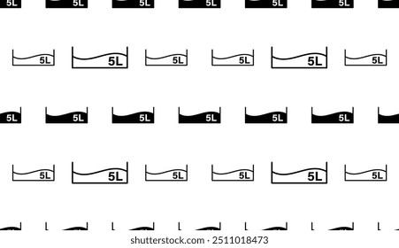 Patrón inconsútil del icono de 5 litros, volumen del líquido en litros Ilustración del Arte vectorial