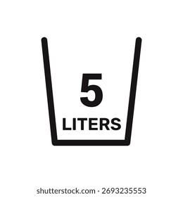 5 litros de icono de Vector líquido de Vector de medida de fondo blanco