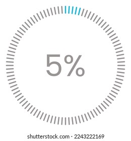 5% de carga. 5% de diagramas de círculo Vector de infografía, 5 Porcentaje listo para usar para diseño web ux-ui